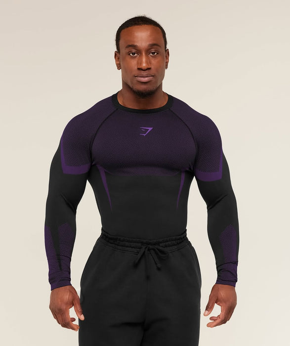 ONYX 5.0 SEAMLESS LONGSLEEVE T-SHIRT - BLACK/ATHLETIC PURPLE