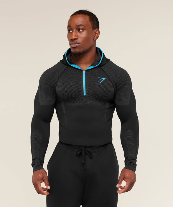 ONYX 5.0 SEAMLESS HOODIE - BLACK/ONYX GREY