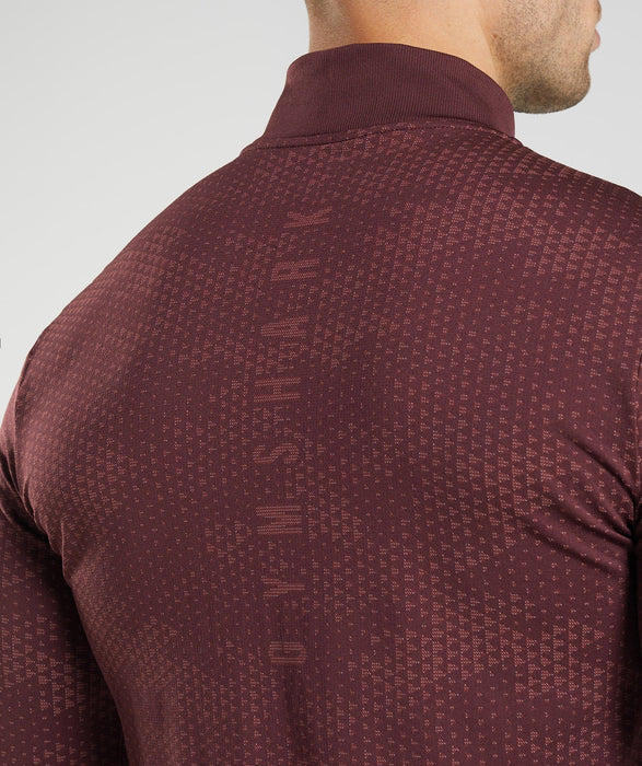 Sport Seamless 1/4 Zip - Baked Maroon/Rosewood Red