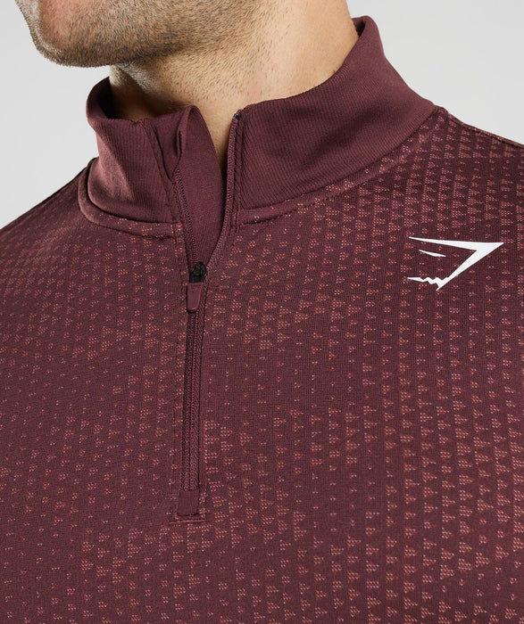 Sport Seamless 1/4 Zip - Baked Maroon/Rosewood Red