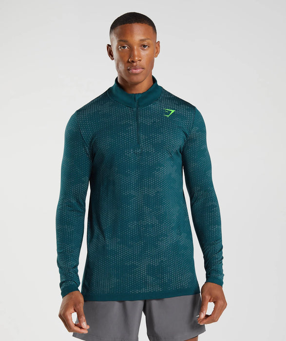 Sport Seamless 1/4 Zip - Winter Teal/Slate Blue