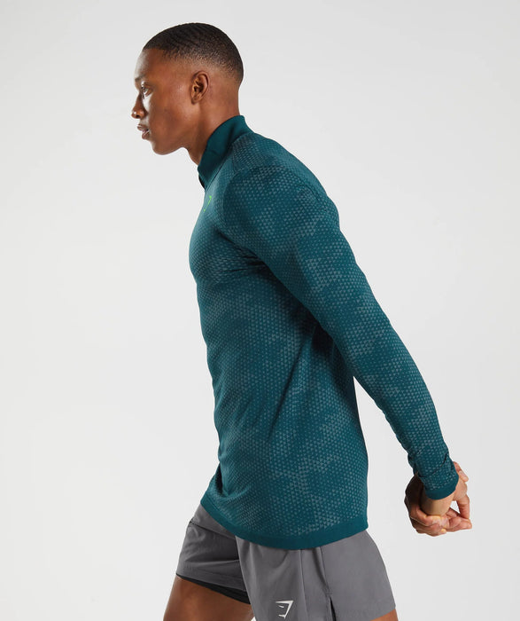 Sport Seamless 1/4 Zip - Winter Teal/Slate Blue