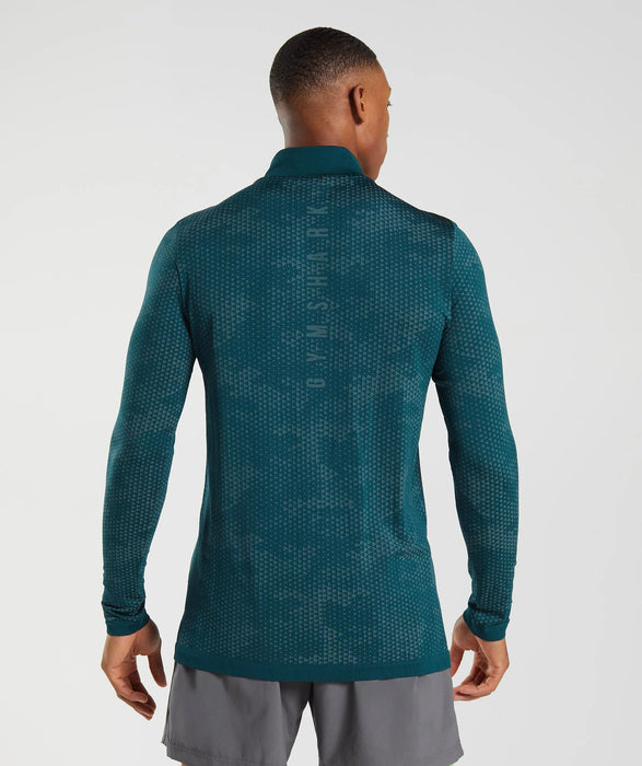 Sport Seamless 1/4 Zip - Winter Teal/Slate Blue