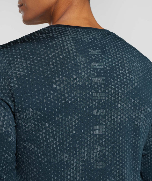 Sport Seamless Long Sleeve T-Shirt - Navy/Denim Teal