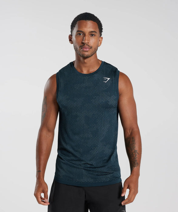 Sport Seamless Tank - Navy/Denim Teal