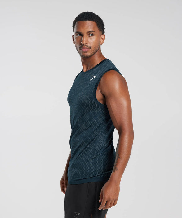 Sport Seamless Tank - Navy/Denim Teal