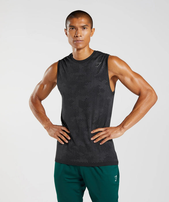 Sport Seamless Tank - Black/Silhouette Grey