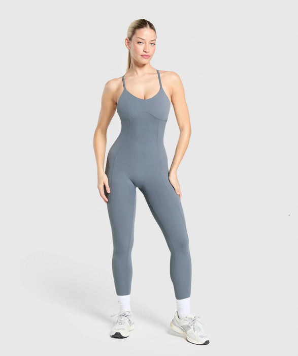 Strappy All In One Full Length- Iron Blue