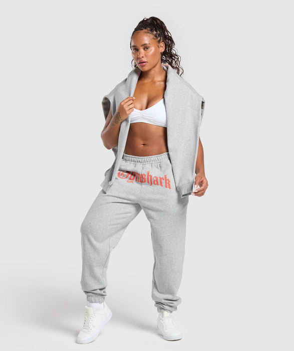 STRENGTH DEPARTMENT GRAPHIC JOGGERS - LIGHT GREY CORE MARL