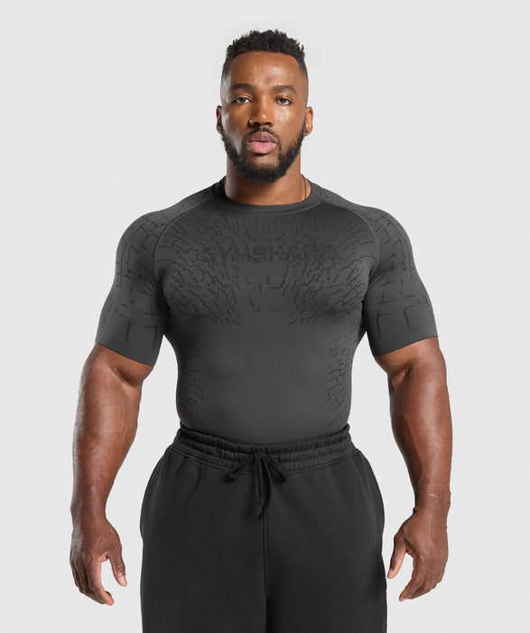 Tectonic Seamless T Shirt - Asphalt Grey/Black
