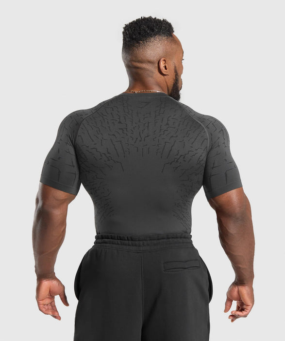 Tectonic Seamless T Shirt - Asphalt Grey/Black
