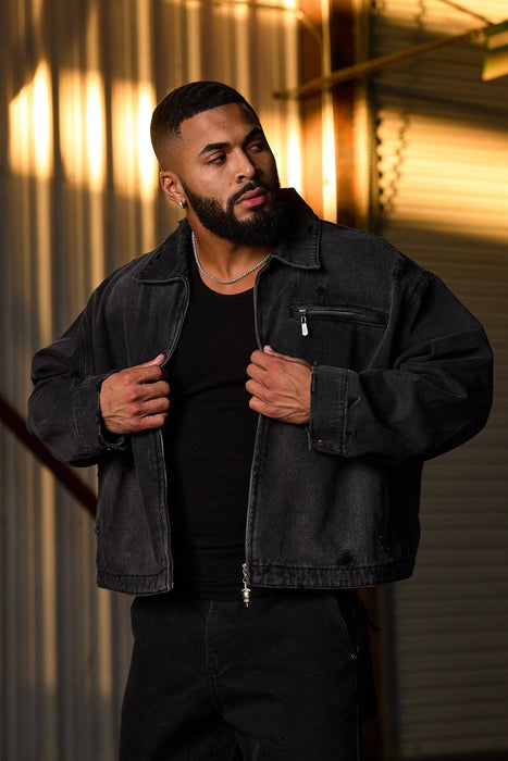 5042 - SWAGGY JEAN JACKETS BLACK WASH