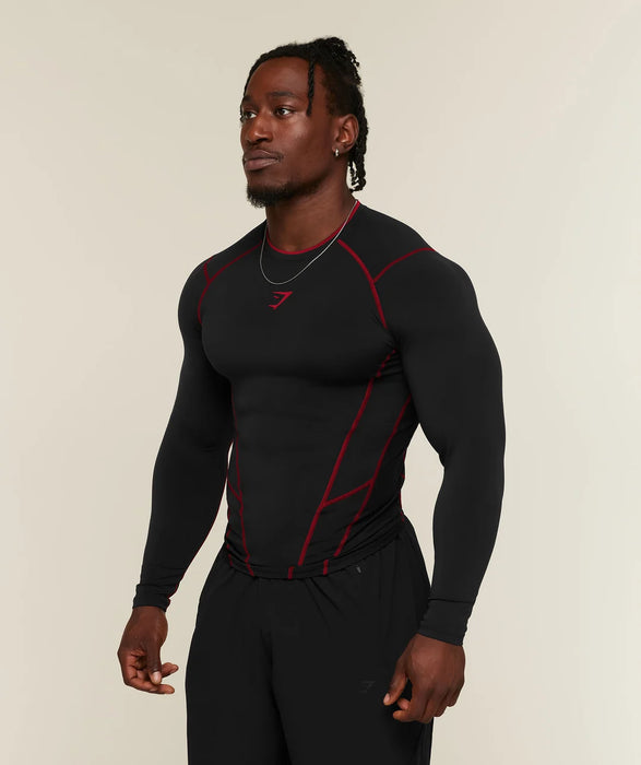 Vengeance Long Sleeve T-Shirt-Black/Carmine Red