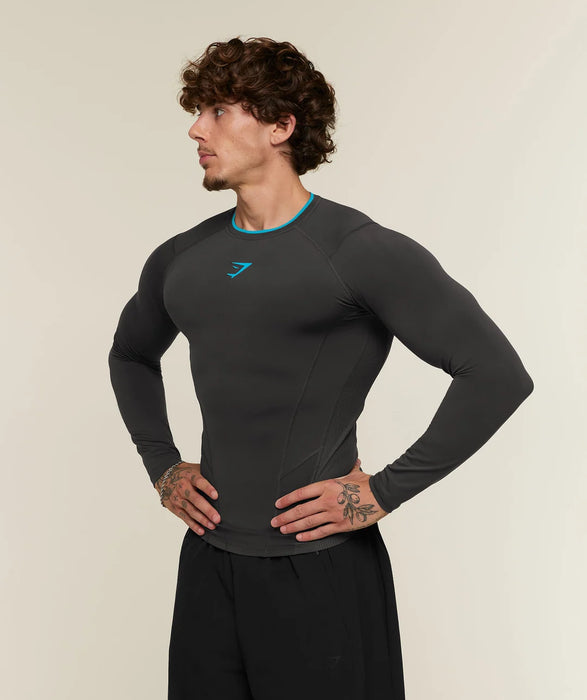 Vengeance Long Sleeve T-Shirt-Onyx Grey/Brand Blue
