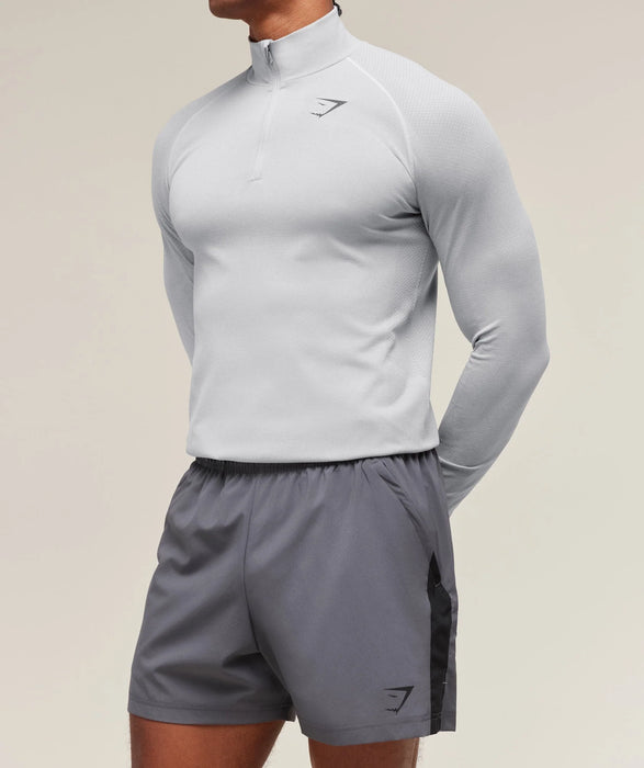 VITAL SEAMLESS 1/4 ZIP - Light Grey/Smokey Grey
