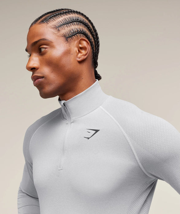 VITAL SEAMLESS 1/4 ZIP - Light Grey/Smokey Grey
