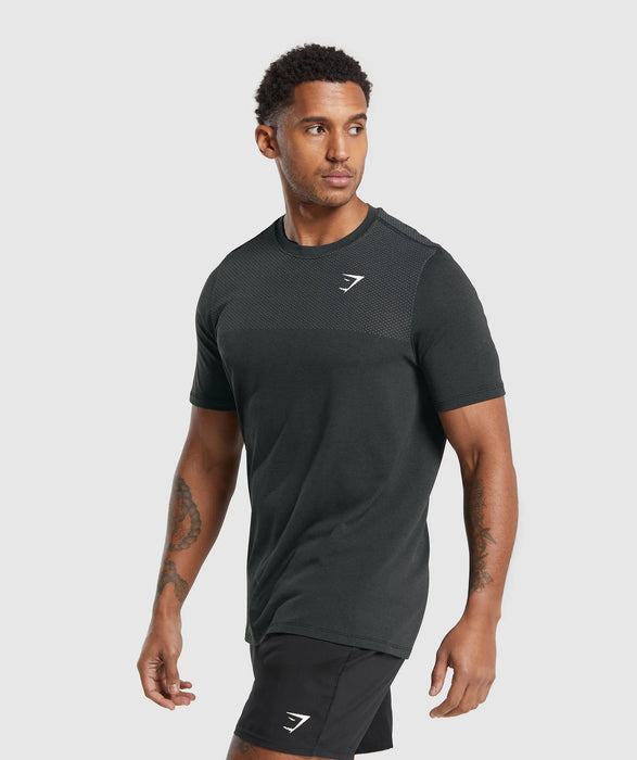 Vital Seamless T-Shirt - Black/Medium Grey Marl