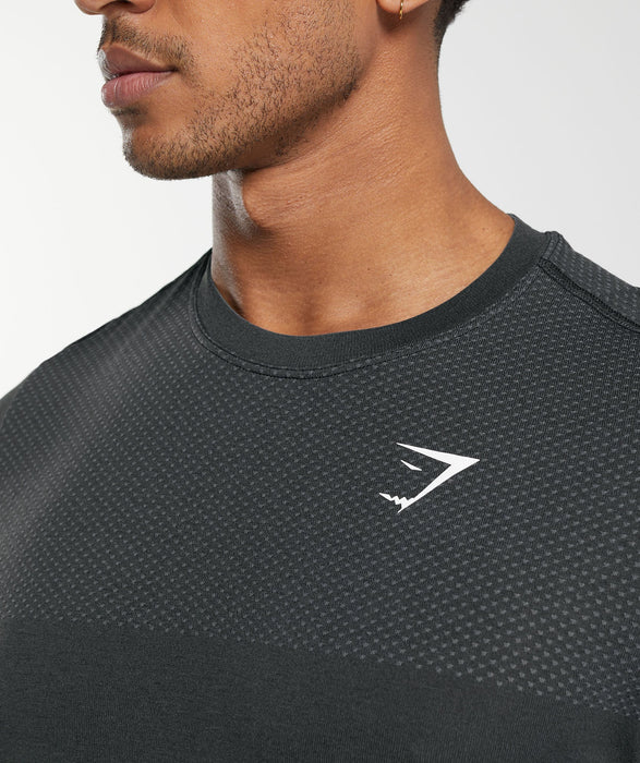 Vital Seamless T-Shirt - Black/Medium Grey Marl