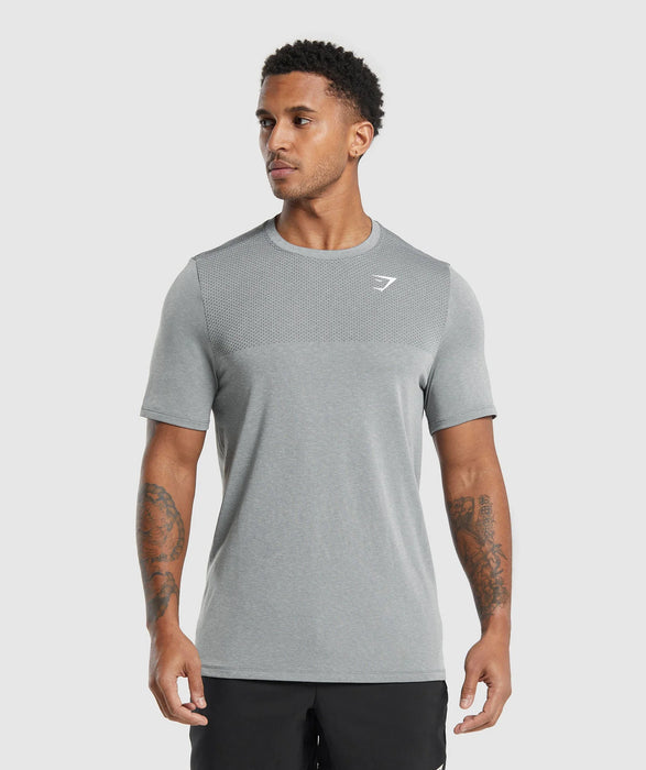 Vital Seamless T-Shirt - LIGHT GREY/BLACK MARL