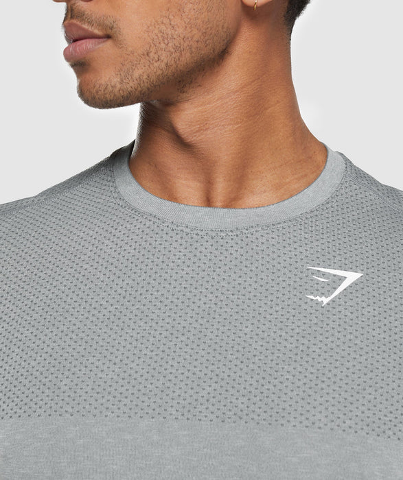 Vital Seamless T-Shirt - LIGHT GREY/BLACK MARL