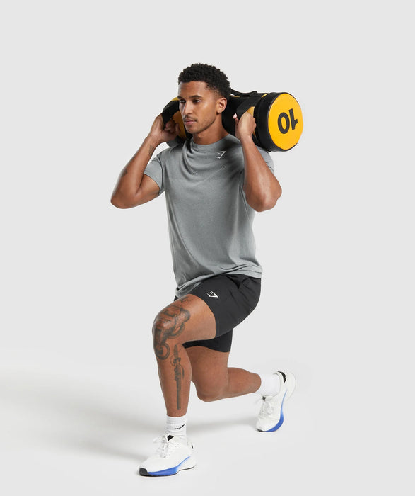 Vital Seamless T-Shirt - LIGHT GREY/BLACK MARL