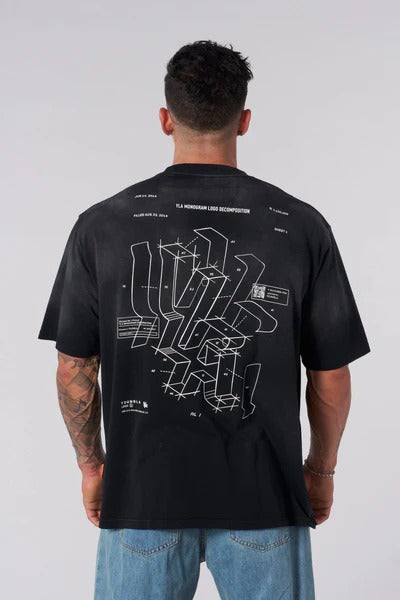 4047 - BLUEPRINT TEES BLACK WASH