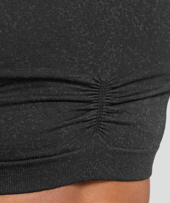 ADAPT FLECK SEAMLESS LONG SLEEVE CROP TOP-Mineral | Black