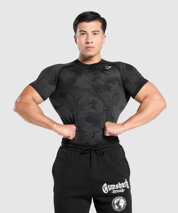 GEO SEAMLESS T-SHIRT BLACK/CHARCOAL