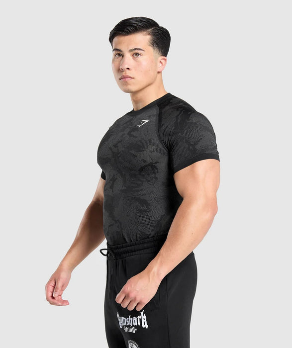 GEO SEAMLESS T-SHIRT BLACK/CHARCOAL