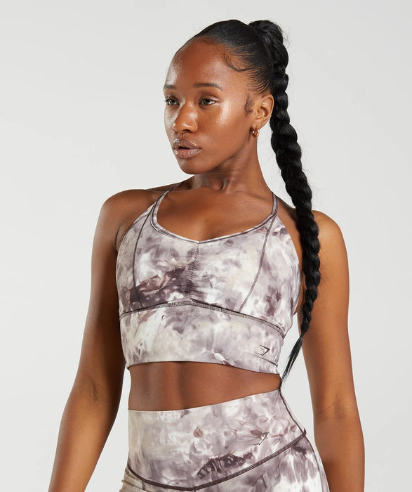 ELEVATE LONGLINE SPORTS BRA-Cement Brown Spray Dye