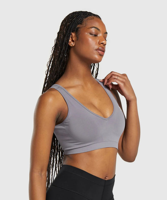 EVERYDAY SEAMLESS SPORTS BRA-Fog Purple