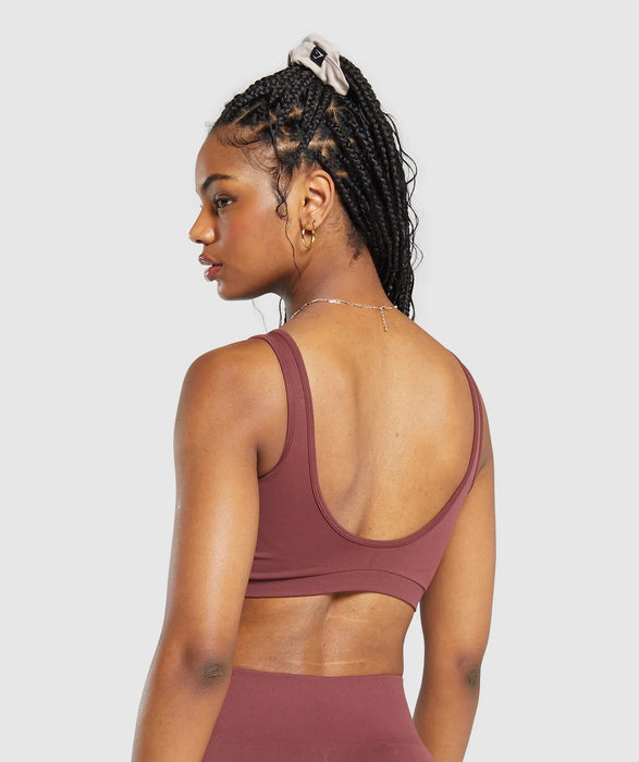 Everyday Seamless Sports Bra - Burgundy Brown