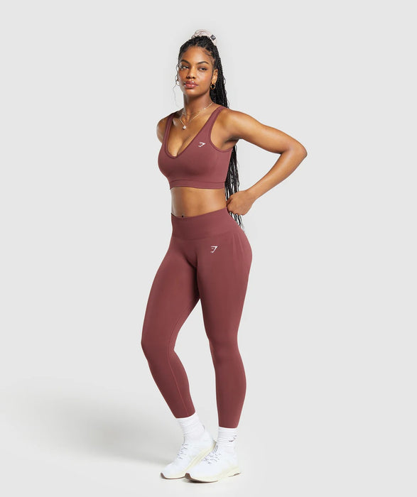 Everyday Seamless Sports Bra - Burgundy Brown