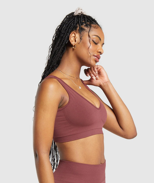 Everyday Seamless Sports Bra - Burgundy Brown