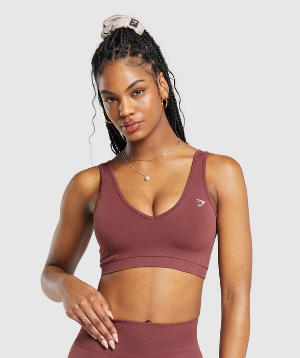 Everyday Seamless Sports Bra - Burgundy Brown