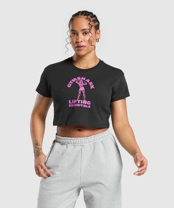 Strong Women Crop Top - Black