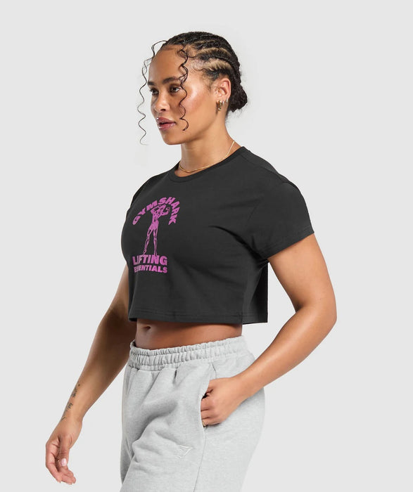 Strong Women Crop Top - Black