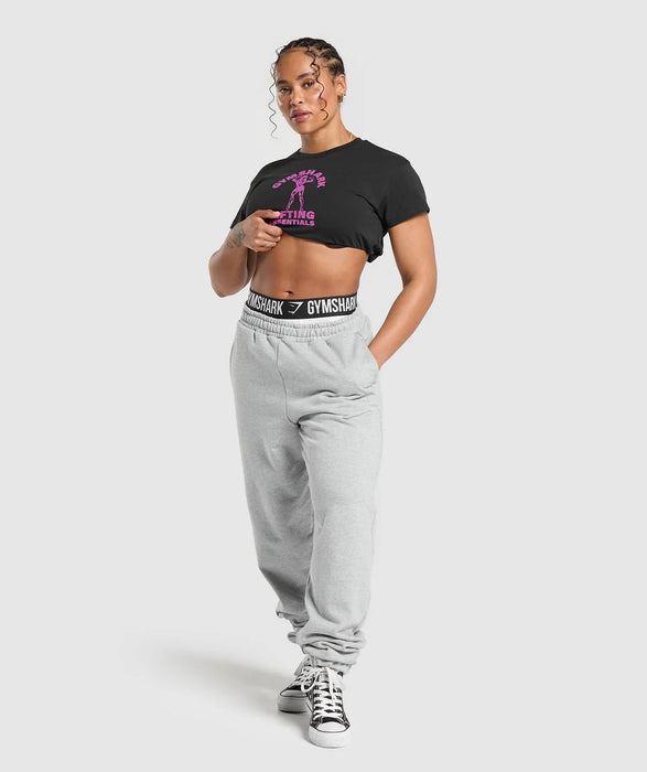 Strong Women Crop Top - Black