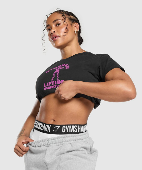 Strong Women Crop Top - Black