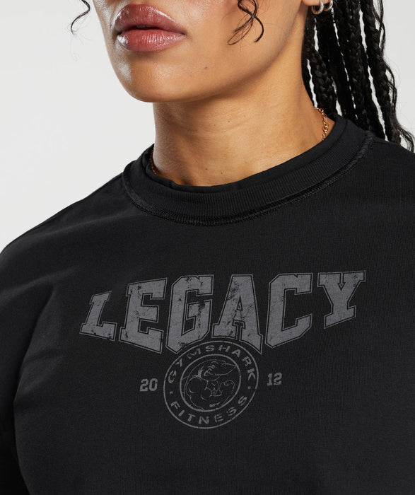 Legacy Graphic Crop Top - Black