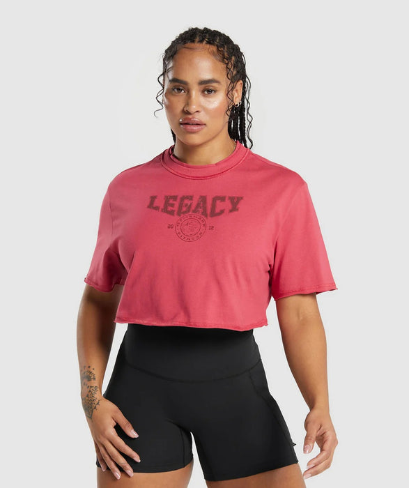 Legacy Graphic Crop Top - Vintage Pink