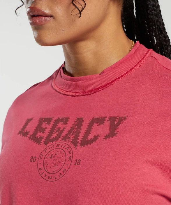 Legacy Graphic Crop Top - Vintage Pink