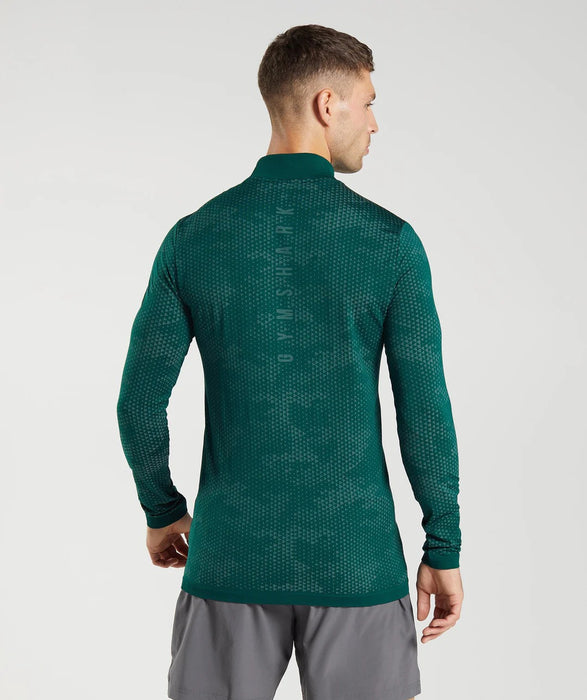 Sport Seamless 1/4 Zip - Woodland Green/Hoya Green