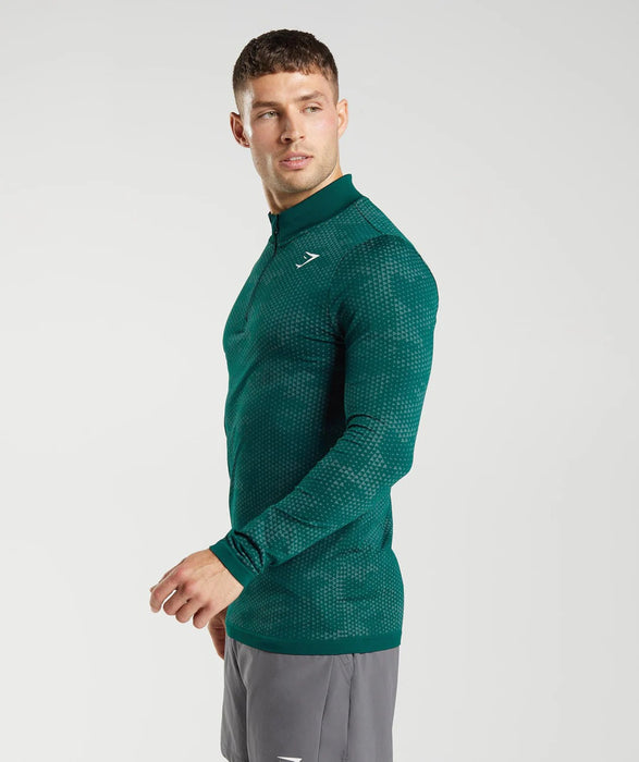 Sport Seamless 1/4 Zip - Woodland Green/Hoya Green