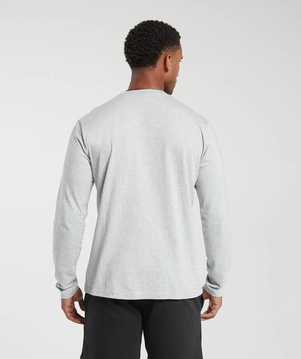 Crest Long Sleeve T-Shirt - Light Grey Marl