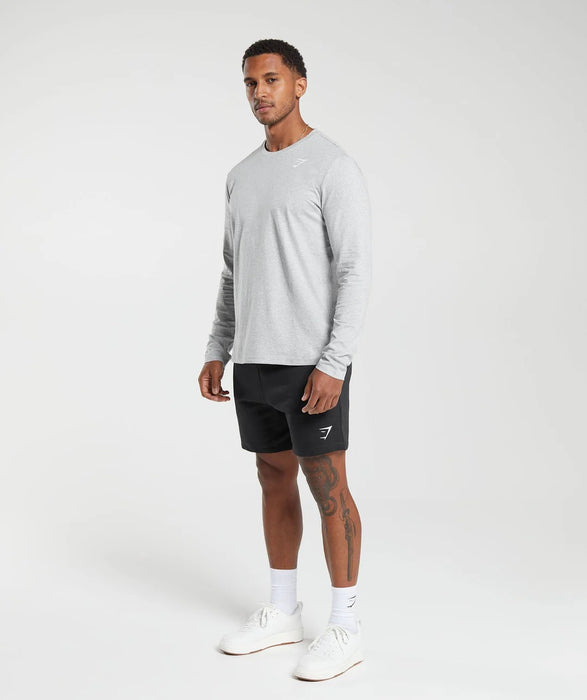 Crest Long Sleeve T-Shirt - Light Grey Marl