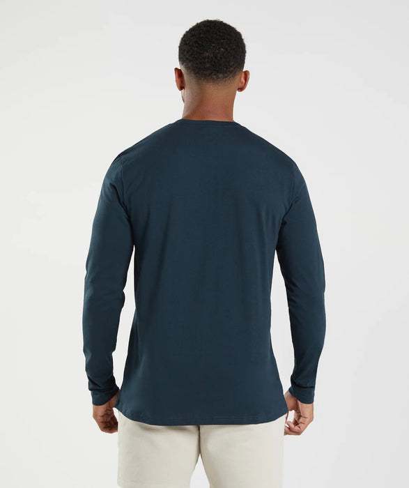 Crest Long Sleeve T-Shirt - Navy