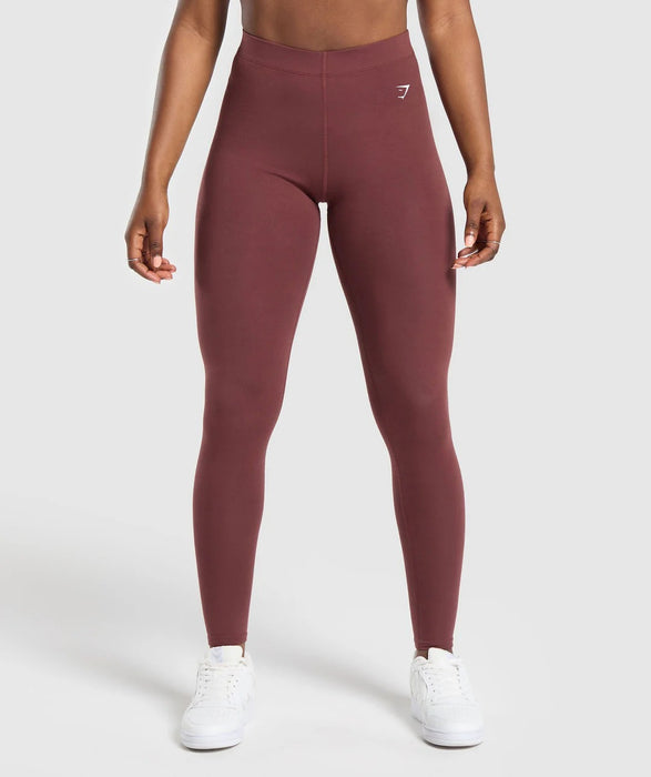 Cotton Leggings - Burgundy Brown