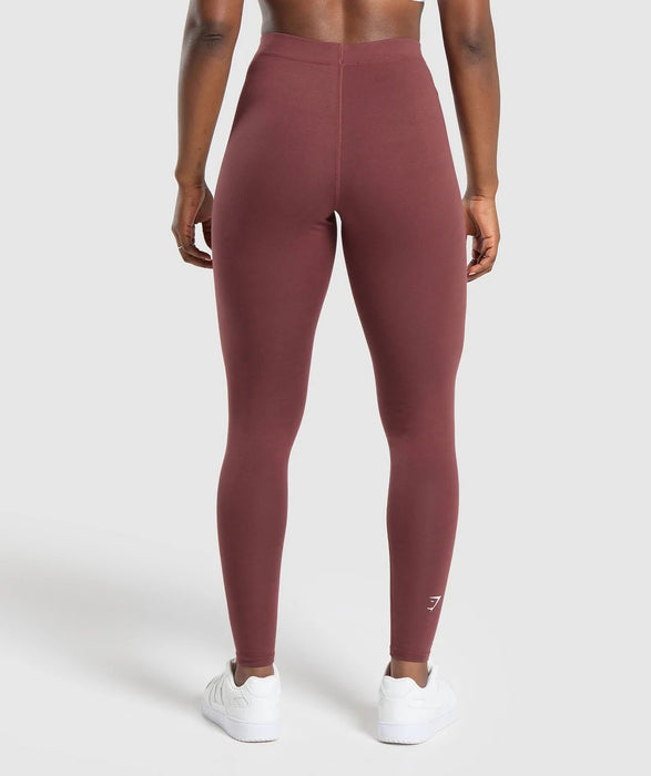 Cotton Leggings - Burgundy Brown