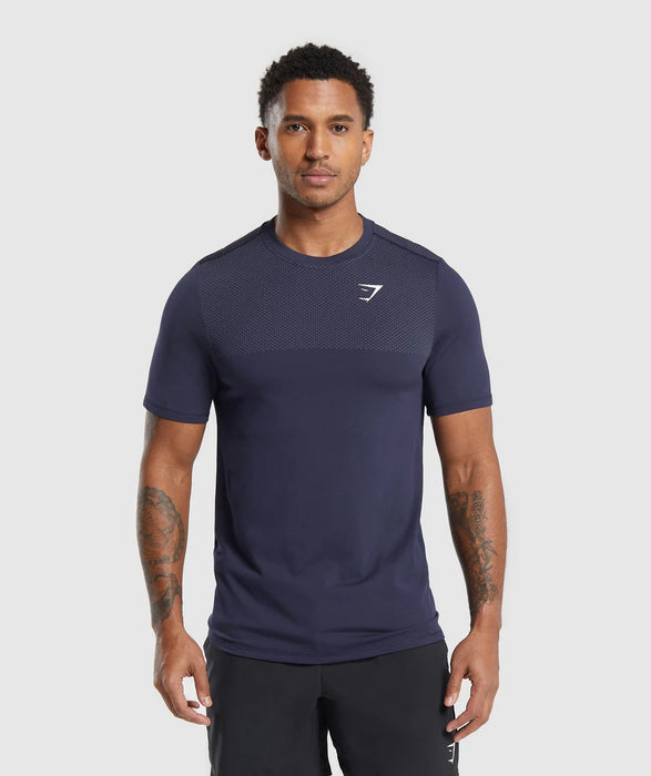 Vital Seamless T-Shirt - Navy/Light Grey